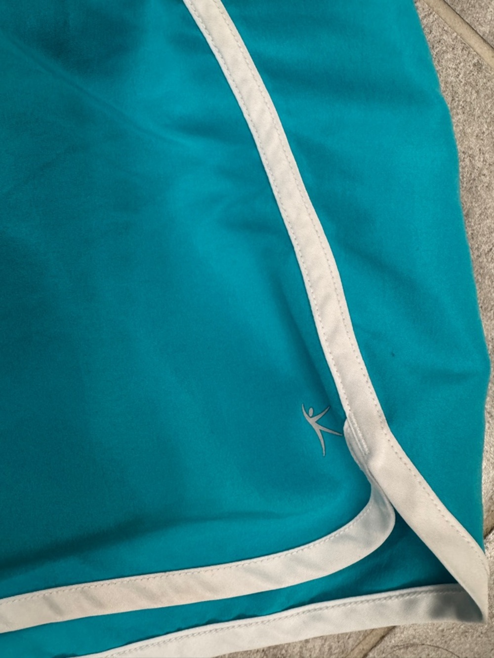 Danskin Now Teal Athletic Shorts with White Trim - Picture 2 of 4